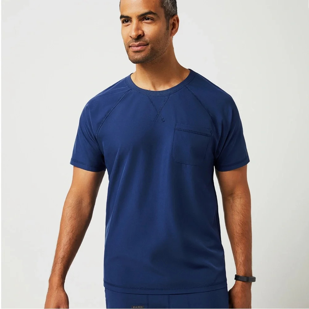 Jaanuu Men’s Crew Neck Raglan Top Navy Large